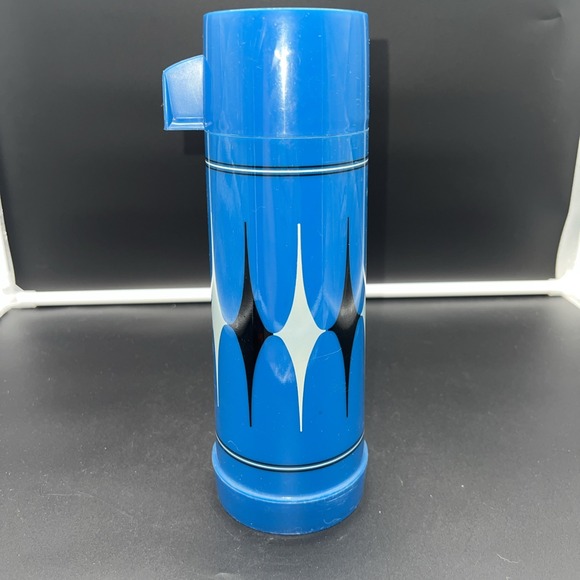 Vintage Aladdin Vanguard Thermos Bottle BlueBlack Diamond Quart - Picture 3 of 8